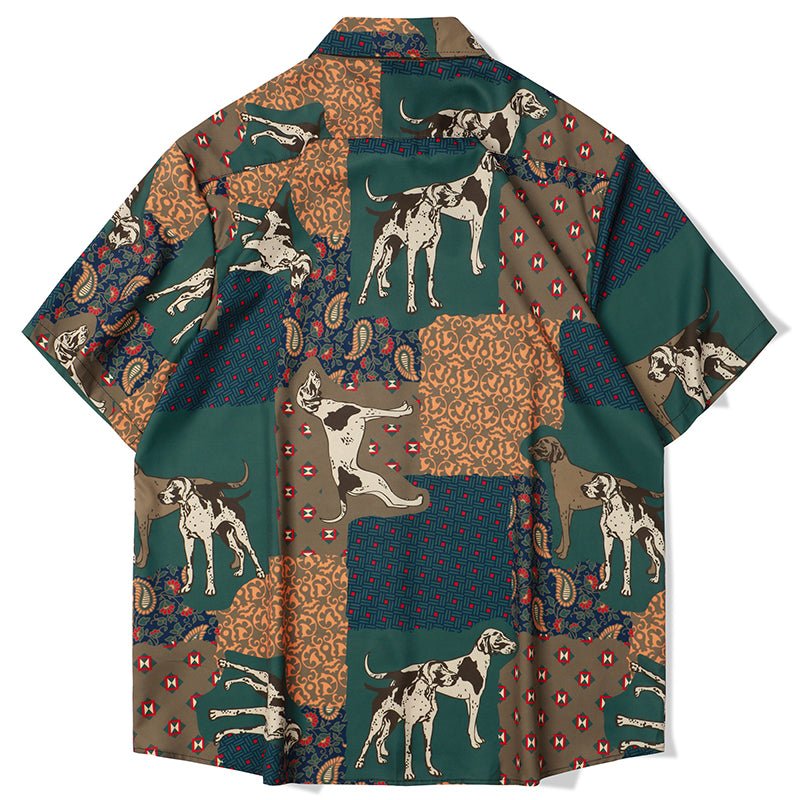 1984 Retro Hawaiian Shirt Spotted Dog 1984