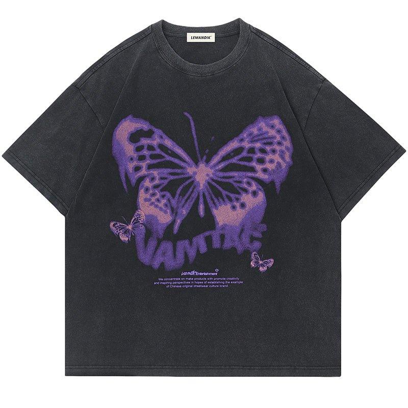 1984 Retro Washed T-shirt Butterfly 1984