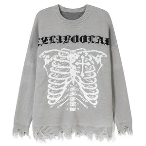 1984 Ripped Jacquard Sweater Skeleton 1984