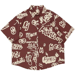 1984 Street Style Summer Shirt Graffiti Letter NAO