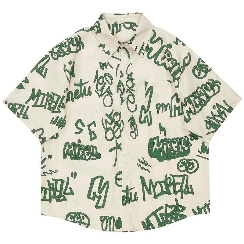 1984 Street Style Summer Shirt Graffiti Letter NAO