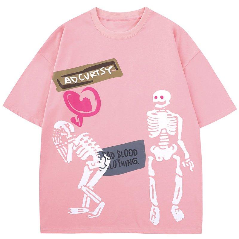 1984 Street Style T-shirt Injured Skeleton AD