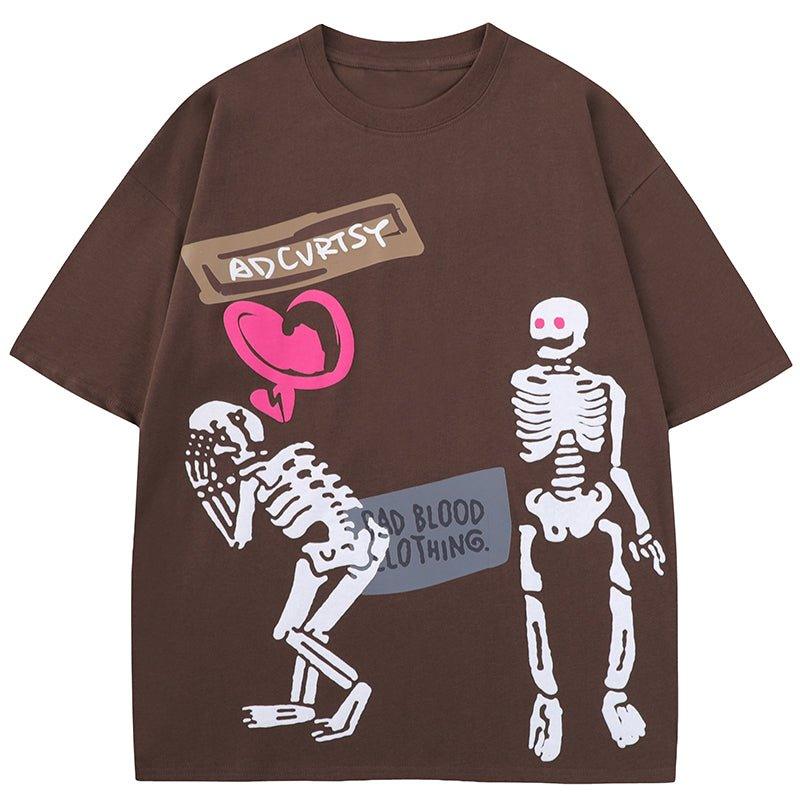 1984 Street Style T-shirt Injured Skeleton AD