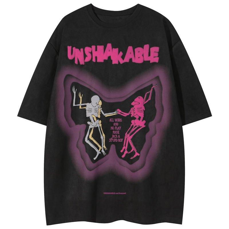 1984 Stylish Suede T-shirt Butterfly and Skeleton MR.SCAREORCW