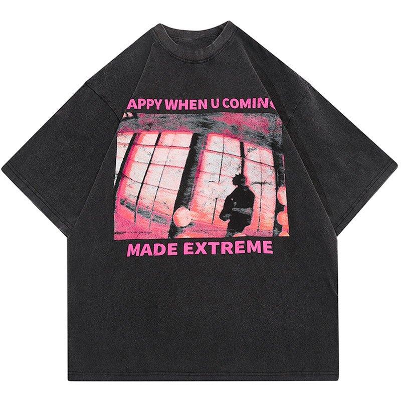 1984 Stylish T-shirt HAPPY WHEN U COMING 1984