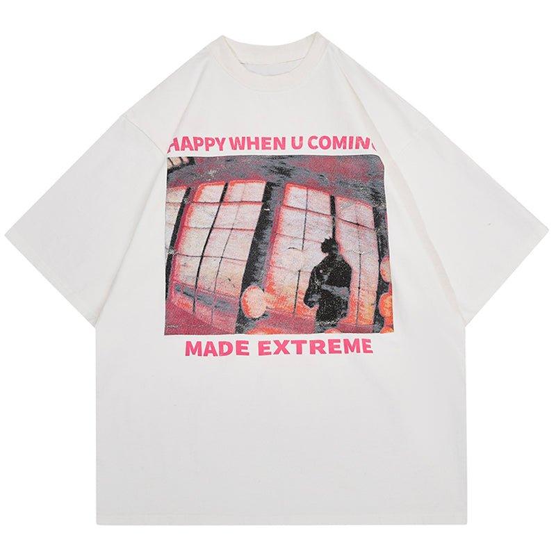 1984 Stylish T-shirt HAPPY WHEN U COMING 1984