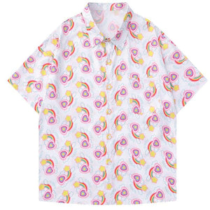 1984 Sweet Hawaiian Shirt Rainbow Hearts VYJ