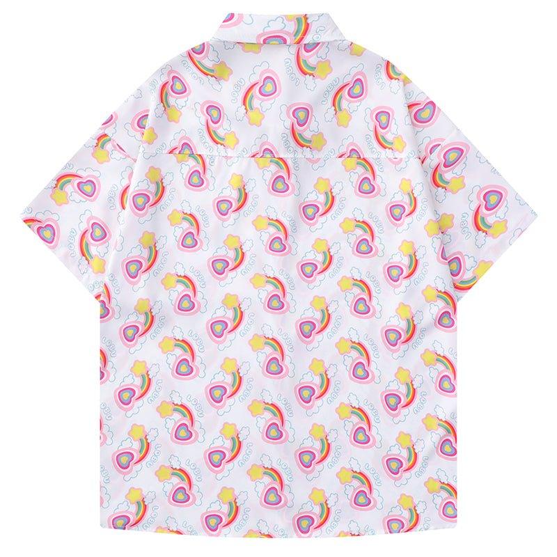 1984 Sweet Hawaiian Shirt Rainbow Hearts VYJ