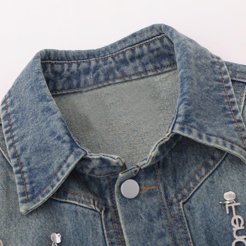 1984 Vintage Denim Jacket Embroidery Butterfly 1984