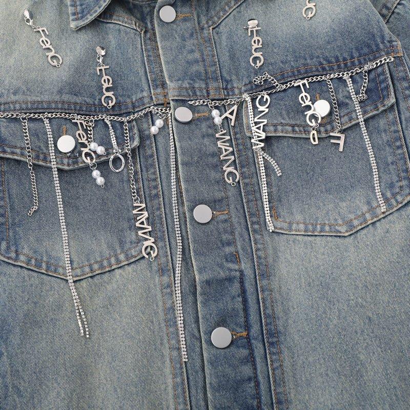 1984 Vintage Denim Jacket Embroidery Butterfly 1984