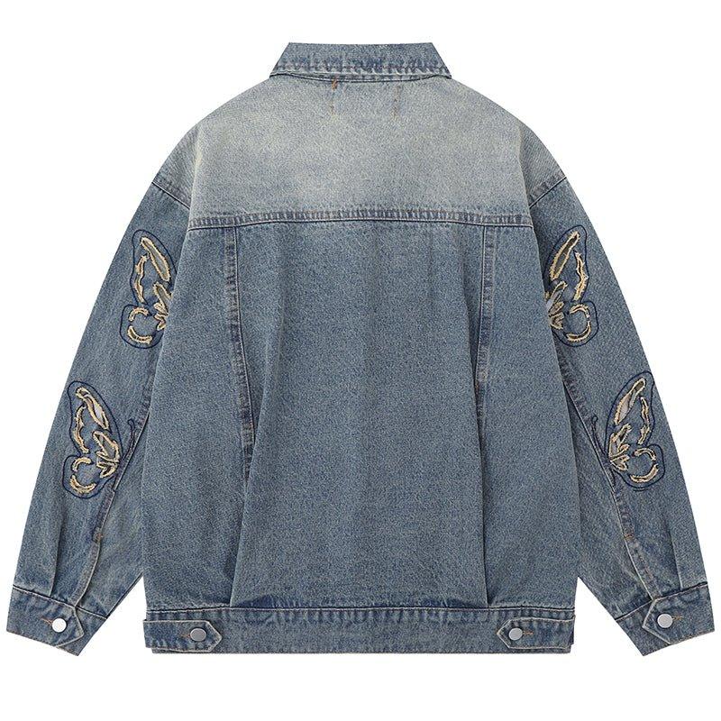 1984 Vintage Denim Jacket Embroidery Butterfly 1984