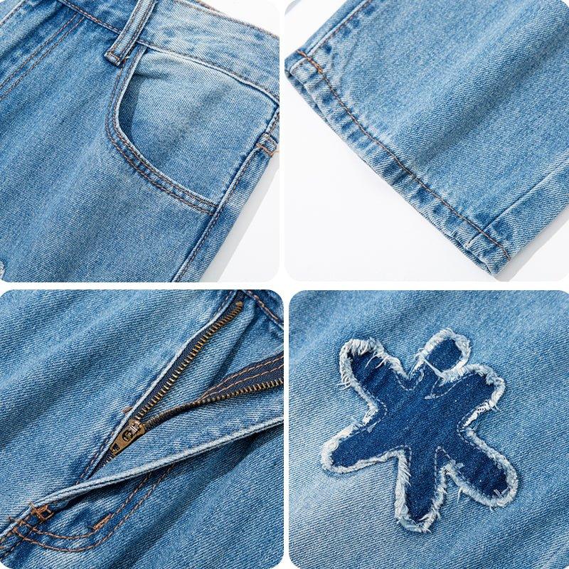 1984 Vintage Denim Jeans Flowers Patch 1984