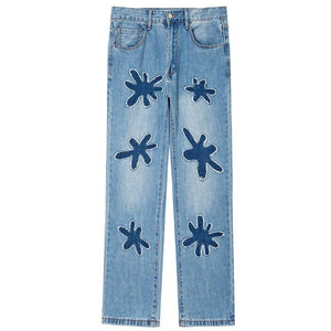 1984 Vintage Denim Jeans Flowers Patch 1984