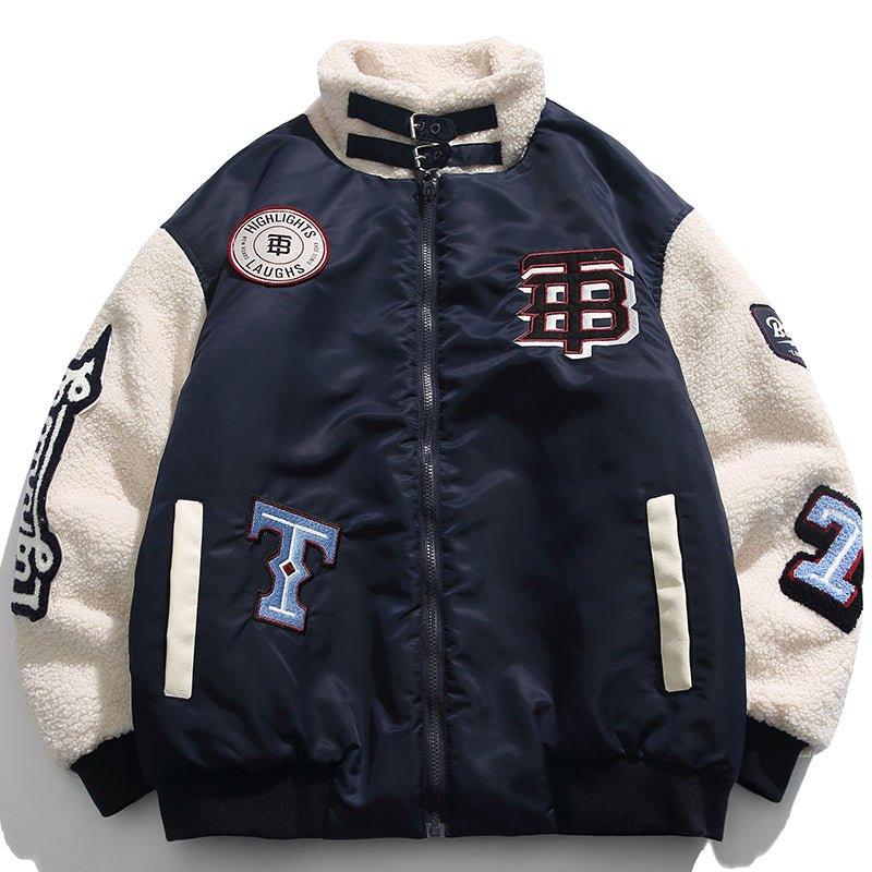 1984 Vintage Fleece Splicing Bomber Winter Coat 1984