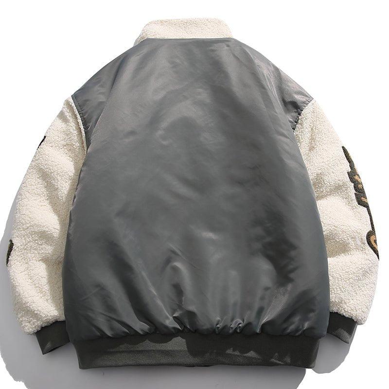 1984 Vintage Fleece Splicing Bomber Winter Coat 1984