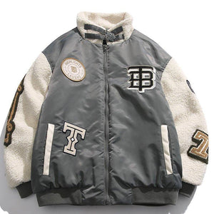 1984 Vintage Fleece Splicing Bomber Winter Coat 1984