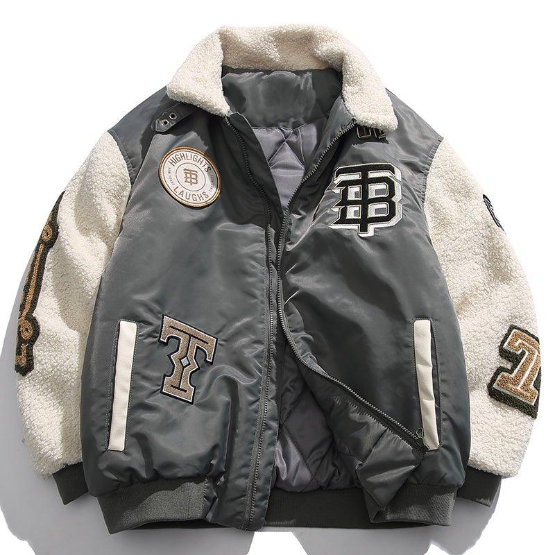 1984 Vintage Fleece Splicing Bomber Winter Coat 1984