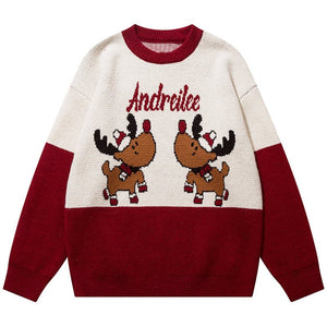 1984 Warm Christmas Knit Sweater Elk 1984