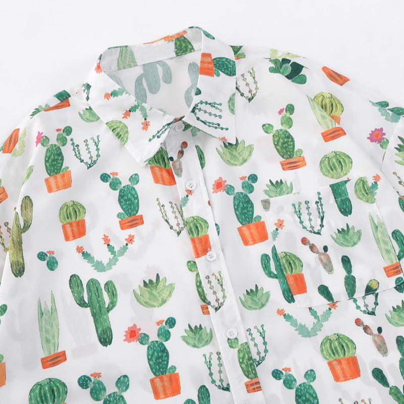 1984 Summer Beach Shirt Full Cactus VYJ